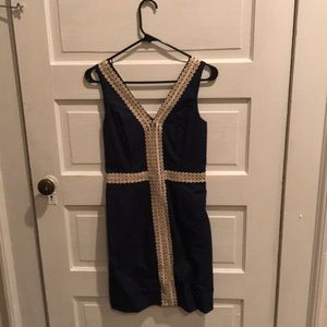 Lilly Pulitzer Navy and Gold dress Size 2